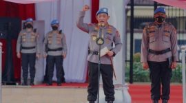 Kapolri Jenderal pol Listyo Sigit Prabowo Pimpin Upacara Pelepasan Pasukan Perdamaian PBB di Lapangan Bhayangkara, Selasa (6/9) (Foto: Istimewa)