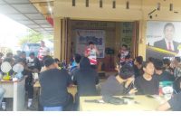 Ketua Harian ESI Sulbar, Risbar Berlian Bachri memberi sambutan kepada seluruh peserta yang hadir dalam tahap seleksi Porprov Sulbar ke-4.