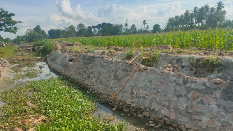 Pekerjaan proyek rehabilitasi D.I Cenrana di daerah Lampulung, Desa Lampulung Kecamatan Pammana Kabupaten Wajo 