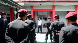 engarahan Kepala Kesatuan Pengamanan Rutan pada Apel Serah Terima Regu Jaga