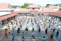 Pelaksanaan Senam Pagi Warga Binaan Rutan Kelas IIB Mamuju