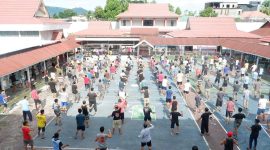 Pelaksanaan Senam Pagi Warga Binaan Rutan Kelas IIB Mamuju