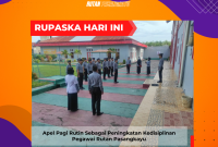 Apel Pagi Rutin Sebagai Peningkatan Kedisiplinan Pegawai Rutan Pasangkayu. Foto: Rutan Pasangkayu/dok (18/01)
