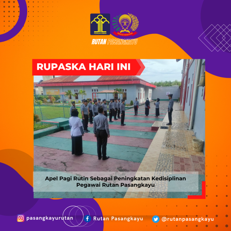 Apel Pagi Rutin Sebagai Peningkatan Kedisiplinan Pegawai Rutan Pasangkayu. Foto: Rutan Pasangkayu/dok (18/01)
