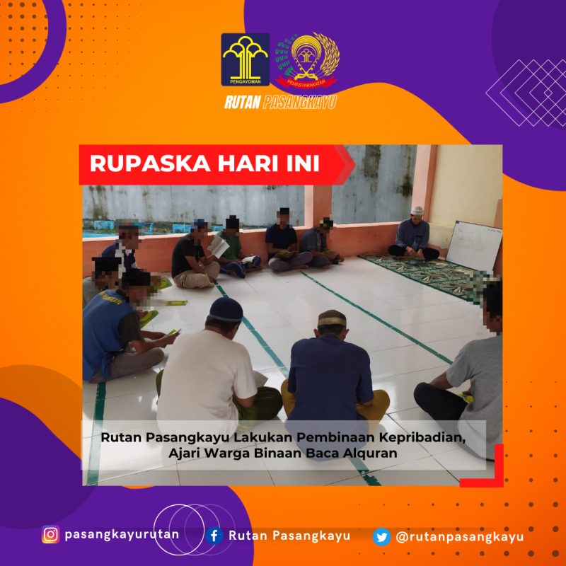 Rutan Pasangkayu Lakukan Pembinaan Kepribadian, Ajari Warga Binaan Baca Alquran