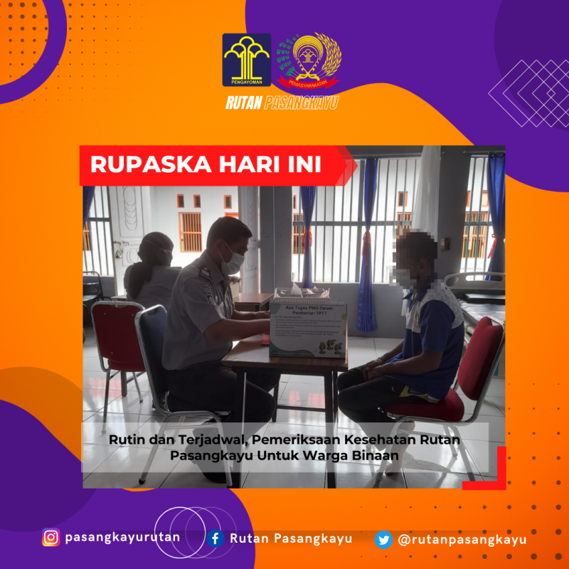 Rutin dan Terjadwal, Pemeriksaan Kesehatan Rutan Pasangkayu Untuk Warga Binaan. Foto: Rutan Pasangkayu/dok (18/01)
