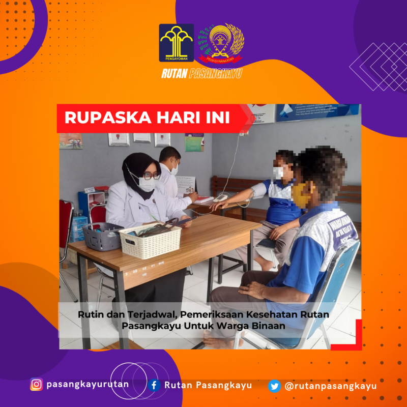 Rutin dan Terjadwal, Pemeriksaan Kesehatan Rutan Pasangkayu Untuk Warga Binaan