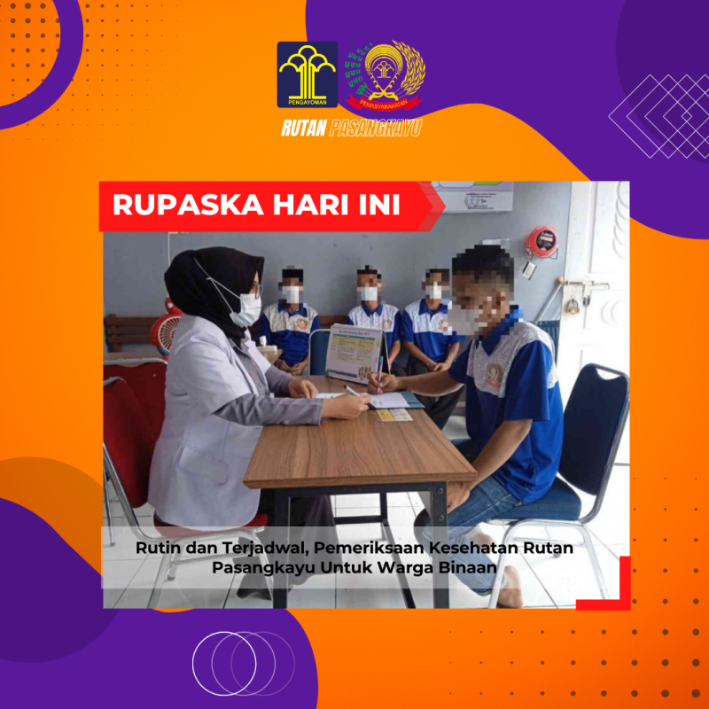 Rutin dan Terjadwal, Pemeriksaan Kesehatan Rutan Pasangkayu Untuk Warga Binaan. Foto: Rutan Pasangkayu/dok (15/01)