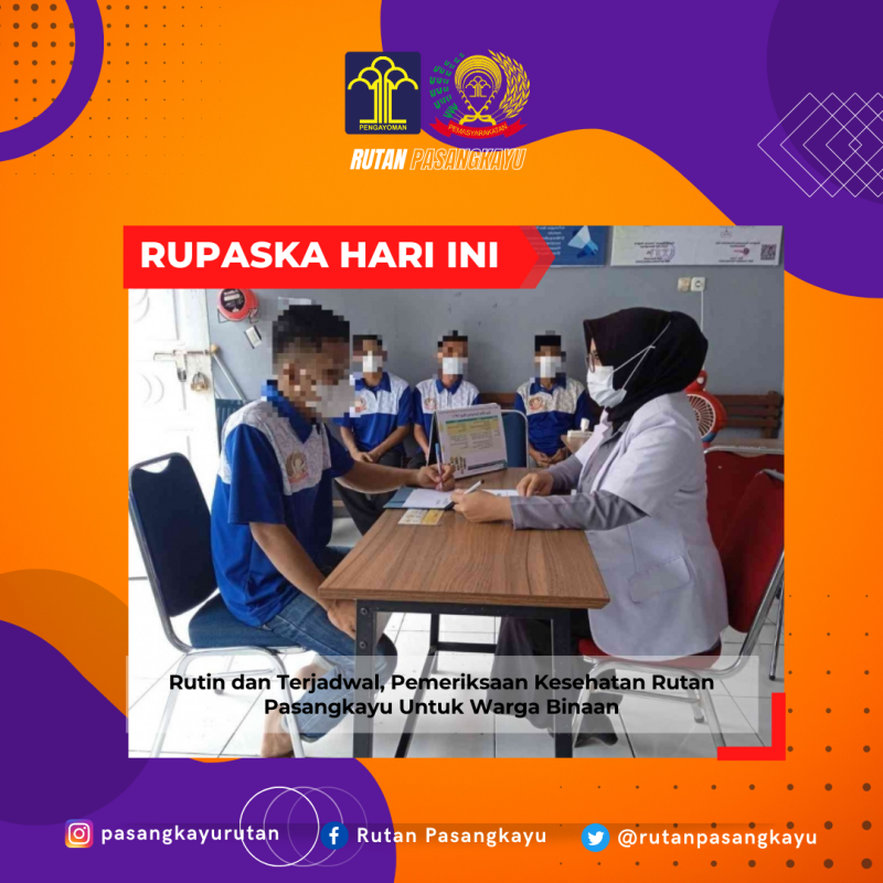Rutin dan Terjadwal, Pemeriksaan Kesehatan Rutan PasanRutin dan Terjadwal, Pemeriksaan Kesehatan Rutan Pasangkayu Untuk Warga Binaangkayu Untuk Warga Binaan