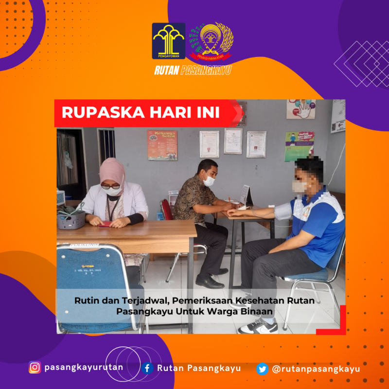 Rutin dan Terjadwal, Pemeriksaan Kesehatan Rutan Pasangkayu Untuk Warga Binaan