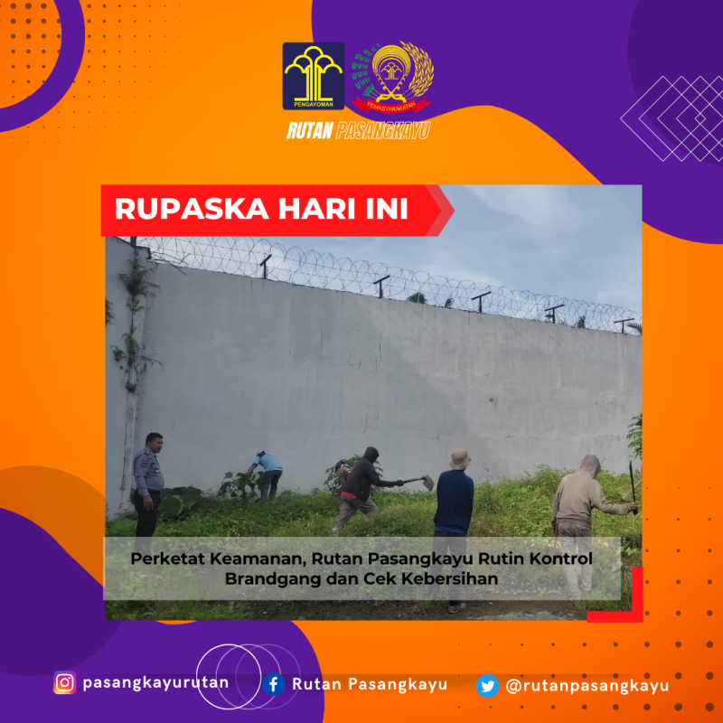 Perketat Keamanan, Rutan Pasangkayu Rutin Kontrol Brandgang dan Cek Kebersihan. Rutan Pasangkayu/dok (18/01)
