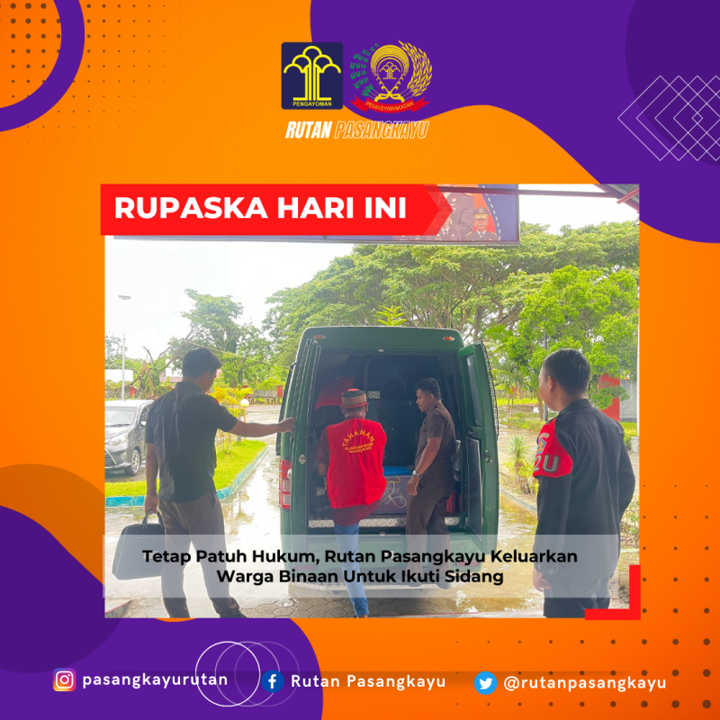 Tetap Patuh Hukum, Rutan Pasangkayu Keluarkan Warga Binaan Untuk Ikuti Sidang