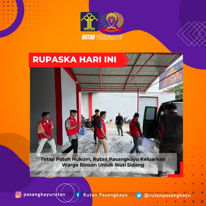 Tetap Patuh Hukum, Rutan Pasangkayu Keluarkan Warga Binaan Untuk Ikuti Sidang