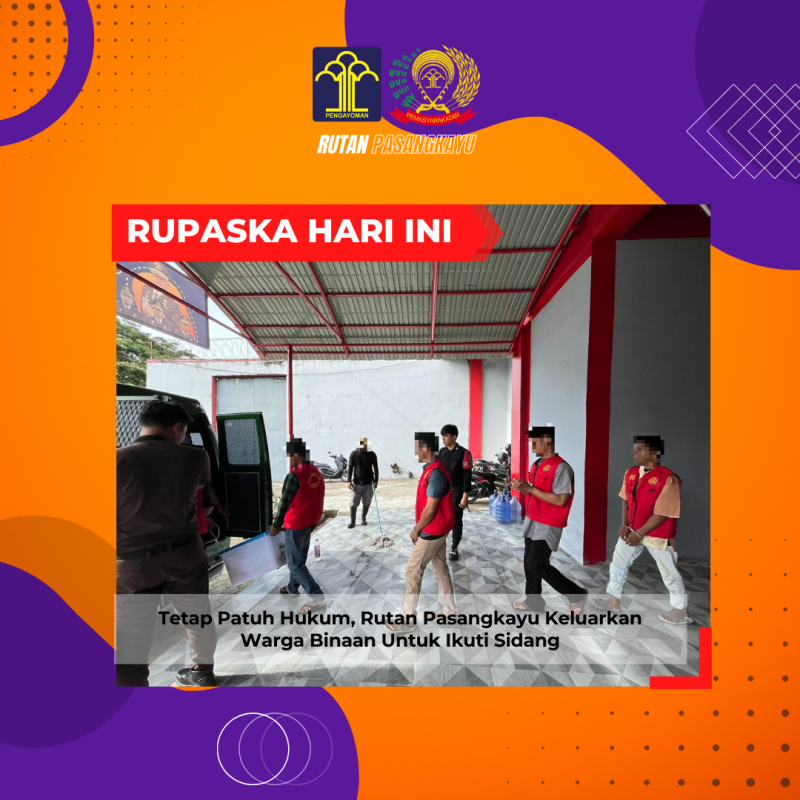Tetap Patuh Hukum, Rutan Pasangkayu Keluarkan Warga Binaan Untuk Ikuti Sidang. Foto: Rutan Pasangkayu/dok (15/01)