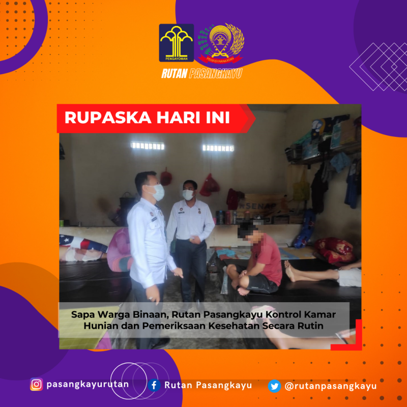 Sapa Warga Binaan, Rutan Pasangkayu Kontrol Kamar Hunian dan Pemeriksaan Kesehatan Secara Rutin. Foto: Rutan Pasangkayu/dok (17/01)
