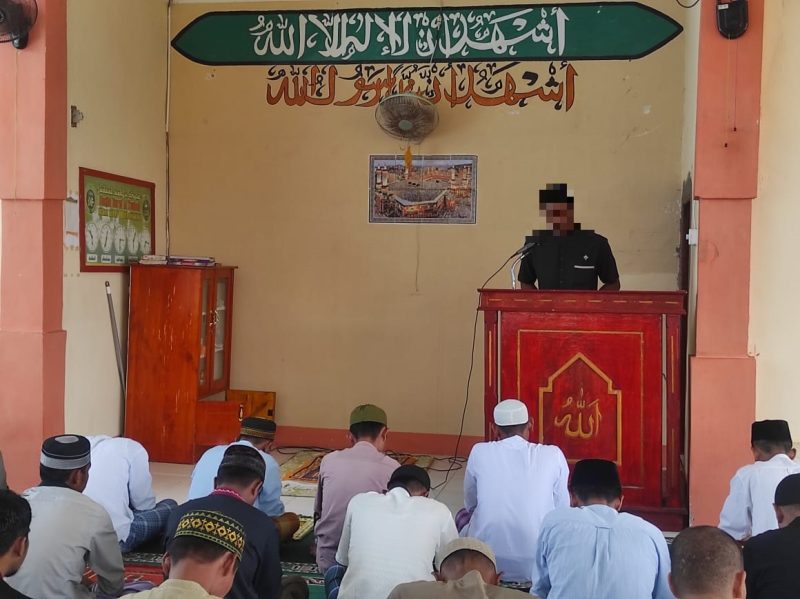 Tingkatkan Keterampilan dan Keimanan, Rutan Pasangkayu Lakukan Pelatihan Khutbah Kepada Warga Binaan. Foto: Rutan Pasangkayu/dok (19/01)
