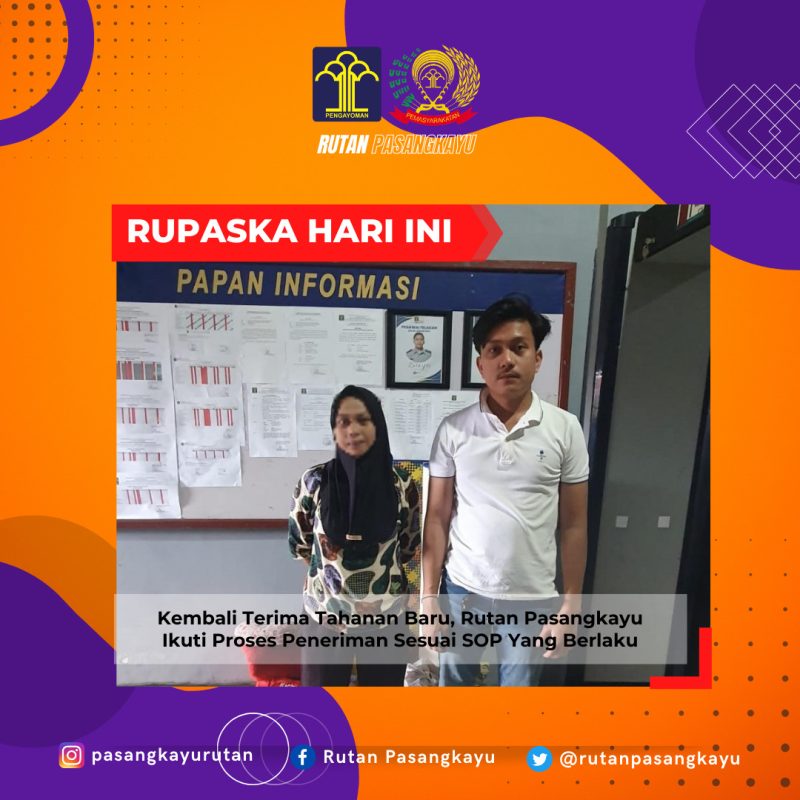 Kembali Terima Tahanan Baru, Rutan Pasangkayu Ikuti Proses Peneriman Sesuai SOP Yang Berlaku