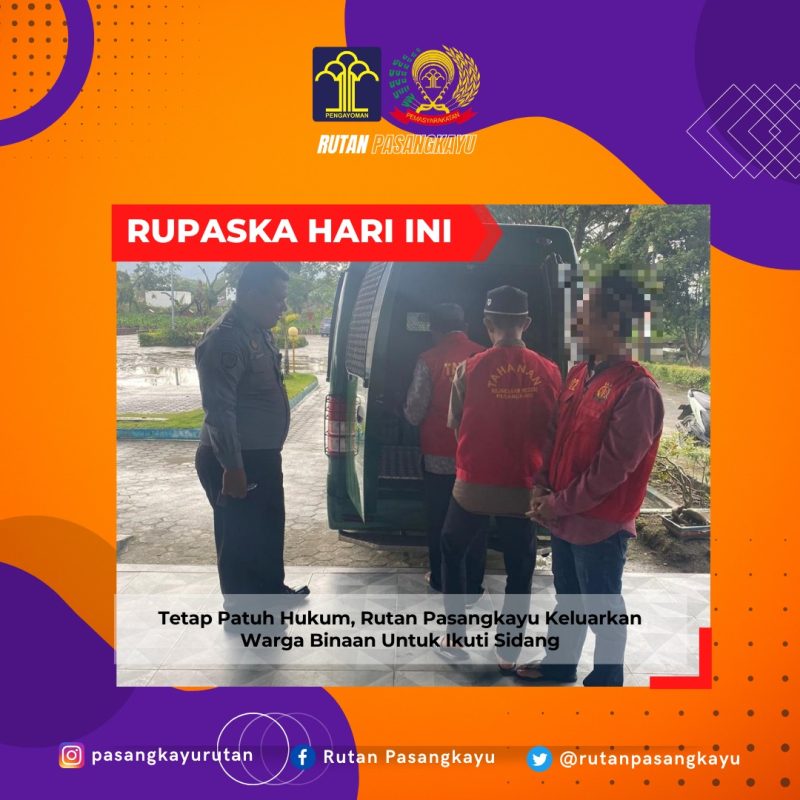 Tetap Patuh Hukum, Rutan Pasangkayu Keluarkan Warga Binaan Untuk Ikuti Sidang