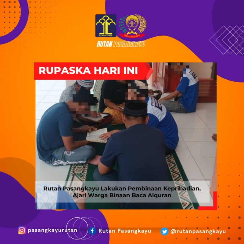 Rutan Pasangkayu Lakukan Pembinaan Kepribadian, Ajari Warga Binaan Baca Alquran