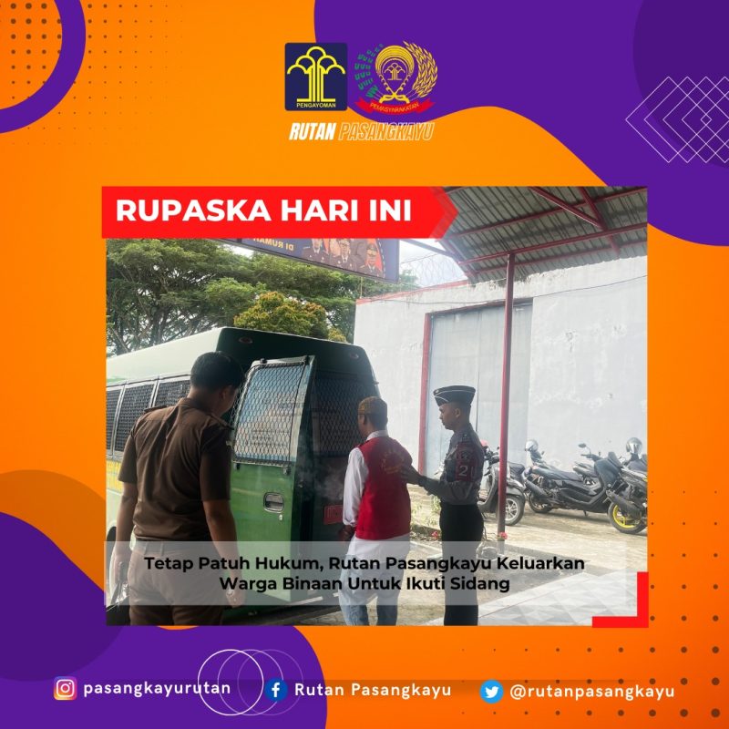 Tetap Patuh Hukum, Rutan Pasangkayu Keluarkan Warga Binaan Untuk Ikuti Sidang
