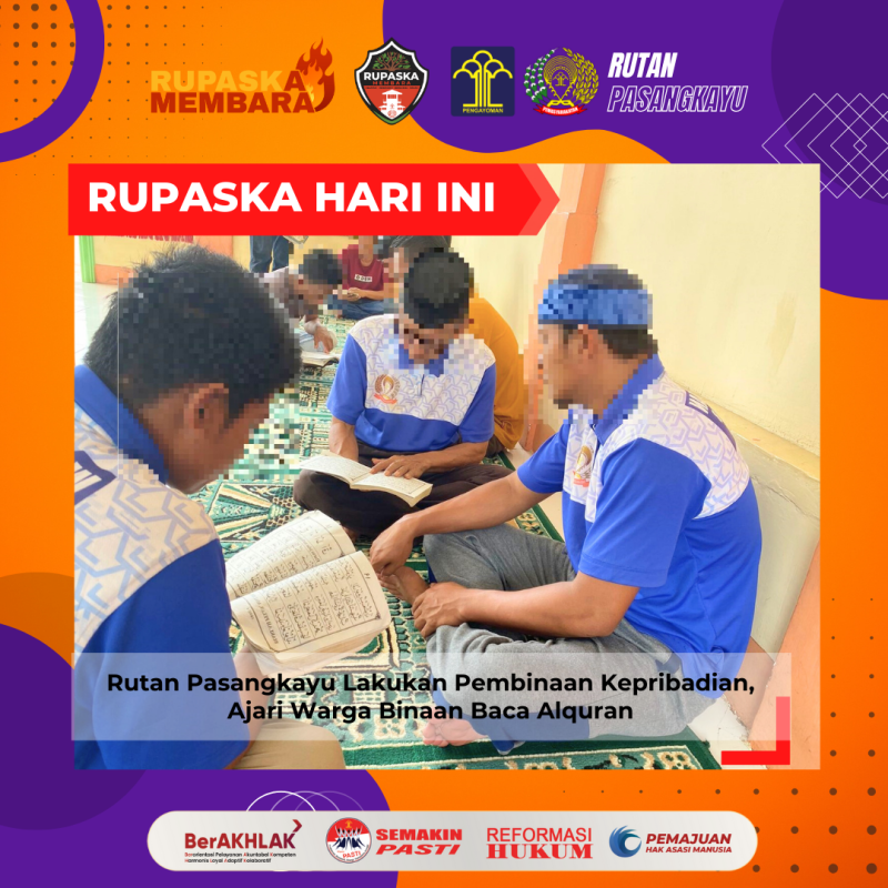 Rutan Pasangkayu Lakukan Pembinaan Kepribadian, Ajari Warga Binaan Baca Alquran