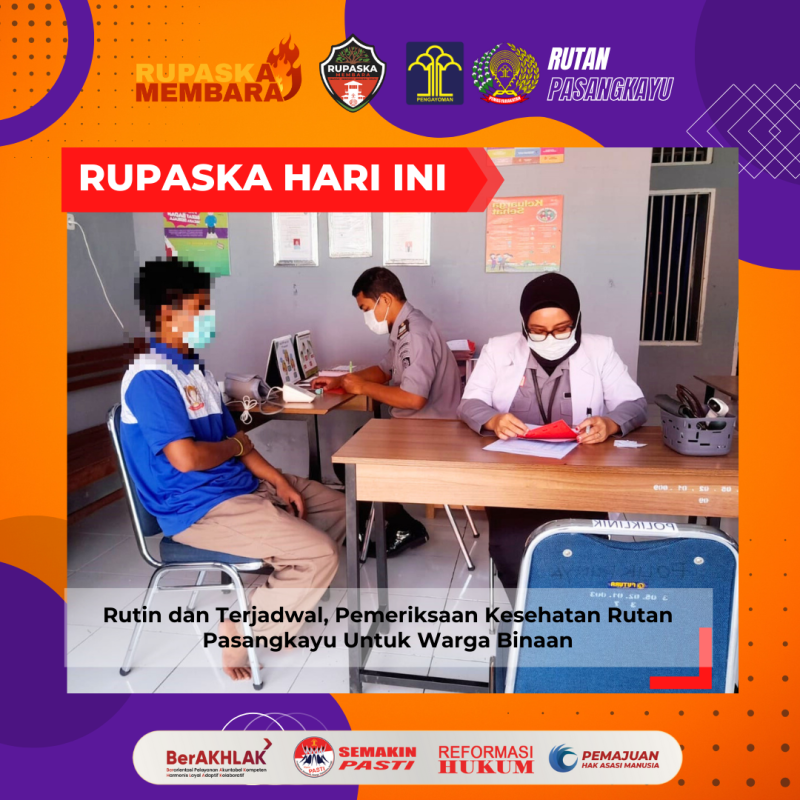 Rutin dan Terjadwal, Pemeriksaan Kesehatan Rutan Pasangkayu Untuk Warga Binaan