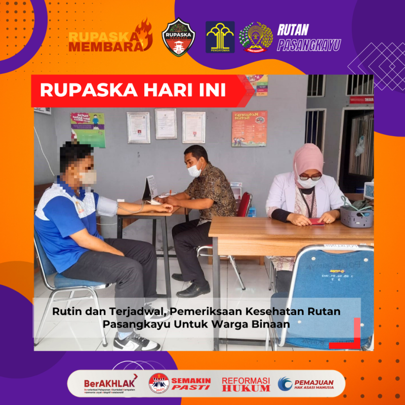 Rutin dan Terjadwal, Pemeriksaan Kesehatan Rutan Pasangkayu Untuk Warga Binaan