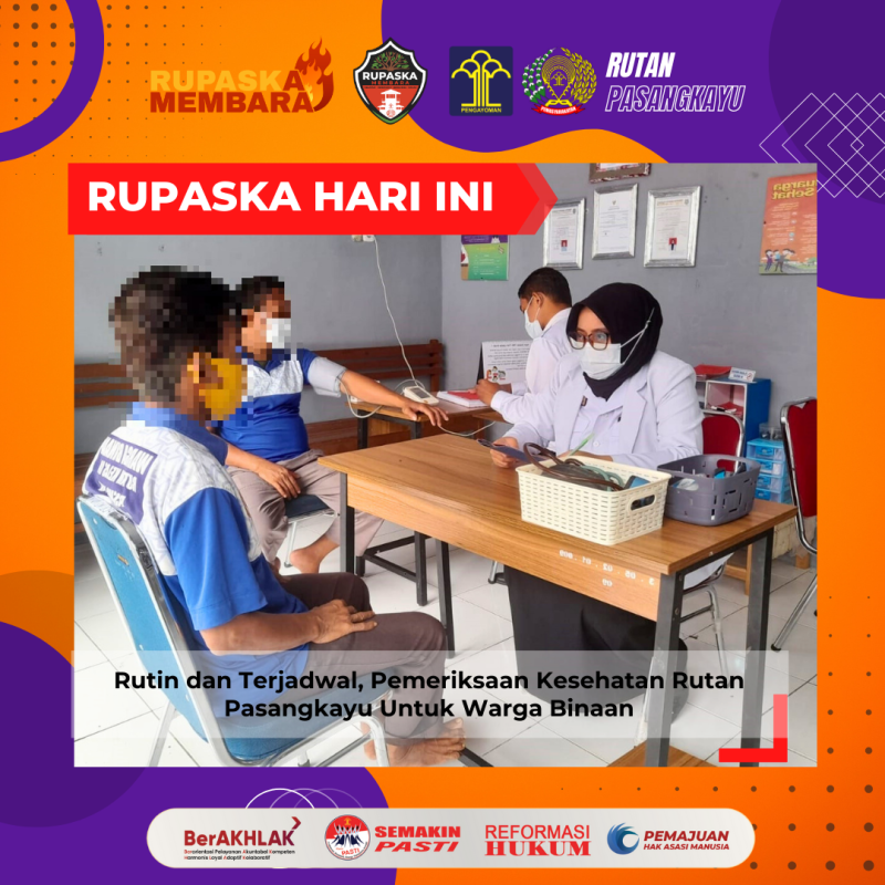 Rutin dan Terjadwal, Pemeriksaan Kesehatan Rutan Pasangkayu Untuk Warga Binaan