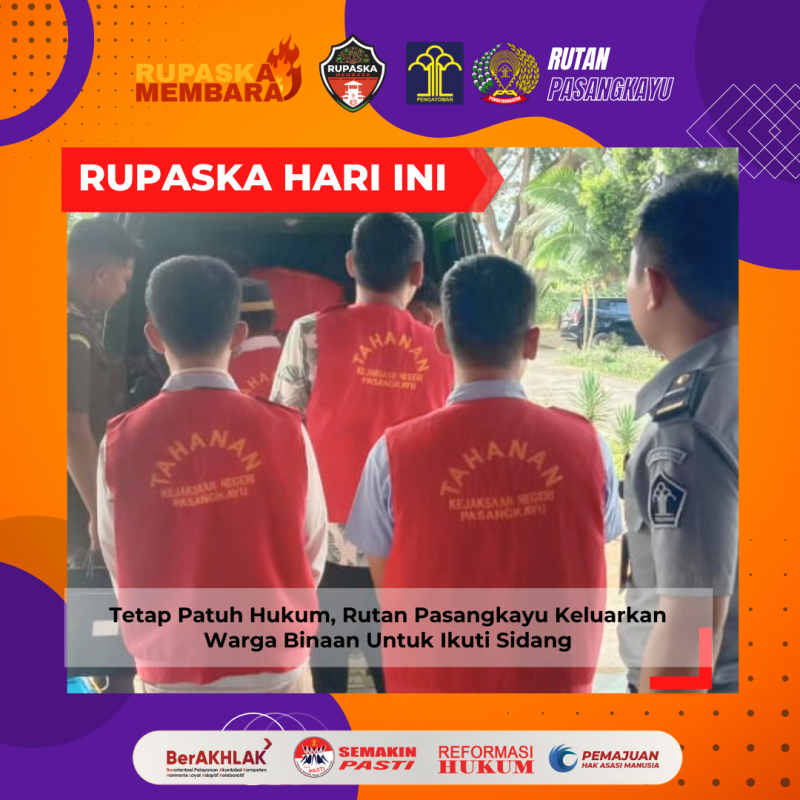 Tetap Patuh Hukum, Rutan Pasangkayu Keluarkan Warga Binaan Untuk Ikuti Sidang
