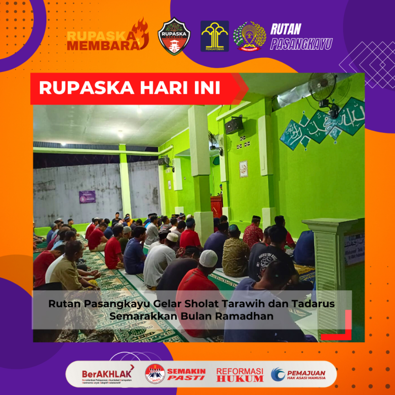 Rutan Pasangkayu Gelar Sholat Tarawih dan Tadarus Semarakkan Bulan Ramadhan