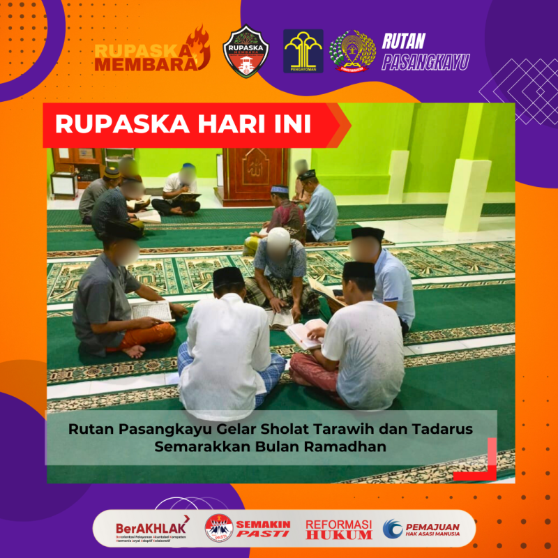 Rutan Pasangkayu Gelar Sholat Tarawih dan Tadarus Semarakkan Bulan Ramadhan
