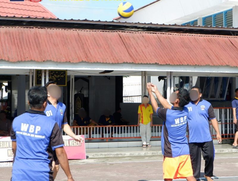 Warga Binaan antusias mengikuti Pekan Olahraga cabang olahraga Volly
