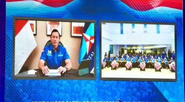 Foto: Ketua Umum Agus Harimurti Yudhoyono Saat Memberikan Sambuta di Musyawarah Daerah (Musda) V Partai Demokrat Provinsi Sulawesi Barat yang digelar di Mamuju