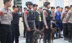 Tim Gabungan Polresta Mamuju dan Polda Sulbar Kerahkan Dua Anjing Pelacak Buru Pelaku Pemukulan Polisi di Demo BWS