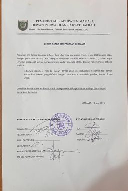 DPRD Mamasa dan HAM Sepakati Rekomendasi Pelantikan Sekwan Definitif dalam Tujuh Hari