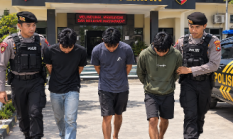 Sat Reskrim Polres Polman Tahan Tiga Tersangka Kasus Sajam