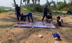 Sat Polairud Polres Mateng Pasang Banner Bahaya Buaya, Warga Pesisir Diminta Waspada