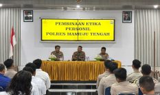 Dihadiri Bid Propam Polda Sulbar, Wakapolres Mamuju Tengah Pimpin Pembinaan Etika Profesi Personel